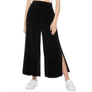 New Alice + Olivia Elba Split Hem Pants Womens M Black Cupro Wide Leg